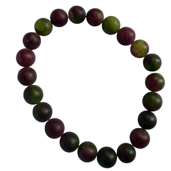 Watermelon Tourmaline Stretch Beaded Bracelet. - Picture 1 of 5